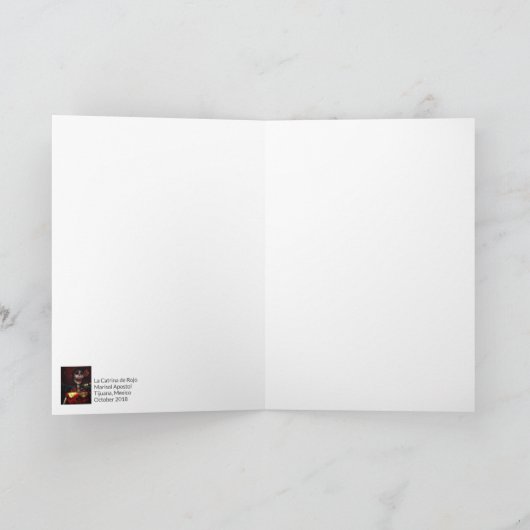 La Catrina DE Rojo Day van de Dode Kaart (Binnen)