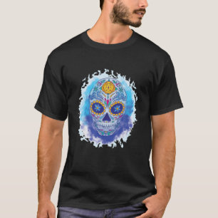 La Catrina Design Tattoo Mask Sugar Skull Watercol T-shirt