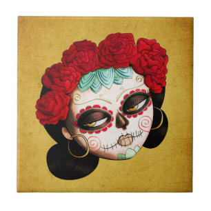 La Catrina - Dia de Los Muertos Girl Tegeltje