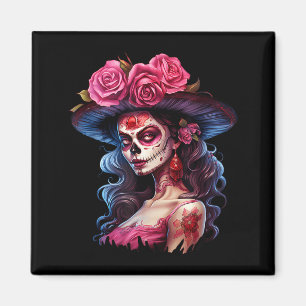 La Catrina Dia De Los Muertos Mexicaanse Dag Van D Magneet
