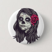 La Catrina - Dia De Los Muertos Ronde Button 5,7 Cm (Voorkant)