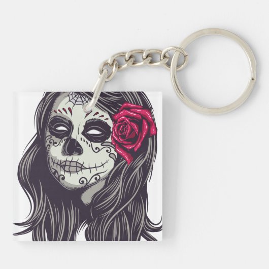 La Catrina - Dia De Los Muertos Sleutelhanger (Achterkant)