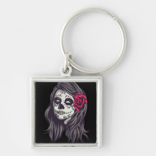 La Catrina - Dia De Los Muertos Sleutelhanger (Voorkant)