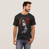 La Catrina Dia de los Muertos Sugar Skull Art T-shirt (Voorkant volledig)
