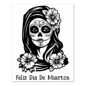 La Catrina met aangepaste tekst 💀💀 Día de Muerto Rubberstempel (Afrduk)