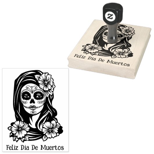La Catrina met aangepaste tekst 💀💀 Día de Muerto Rubberstempel (Gestempeld)