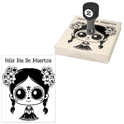 La Catrina met aangepaste tekst 💀💀 Día de Muerto Rubberstempel (Gestempeld)