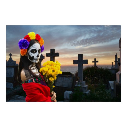 La Catrina op de begraafplaats met Halloween Perfect Poster (Voorkant)