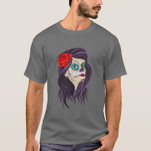 La Catrina Roos Tattoo Masker Skull Mexico da T-shirt