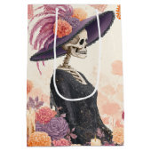 La Catrina Skeleton Lady Dag van de Doden Decoupag Medium Cadeauzakje (Achterkant)