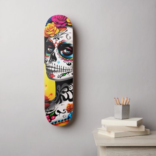 La Catrina Sugar Skull Wall Art Persoonlijk Skateboard (Muurkunst)