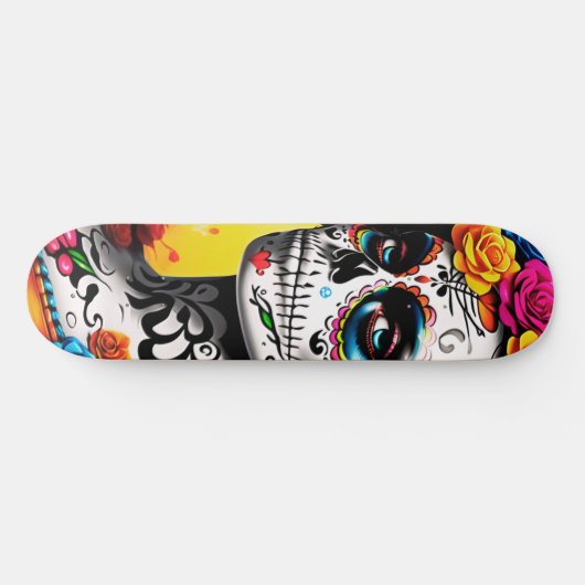 La Catrina Sugar Skull Wall Art Persoonlijk Skateboard (Horizontaal)