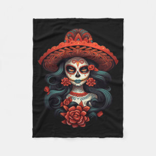 La Catrina Suiker Schedel Dag Van Overheidsagentsc Fleece Deken