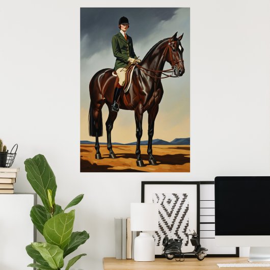 LA CAVALIÈRE (De Paardenvrouw) - Originele Art Dec Poster (Thuiskantoor)