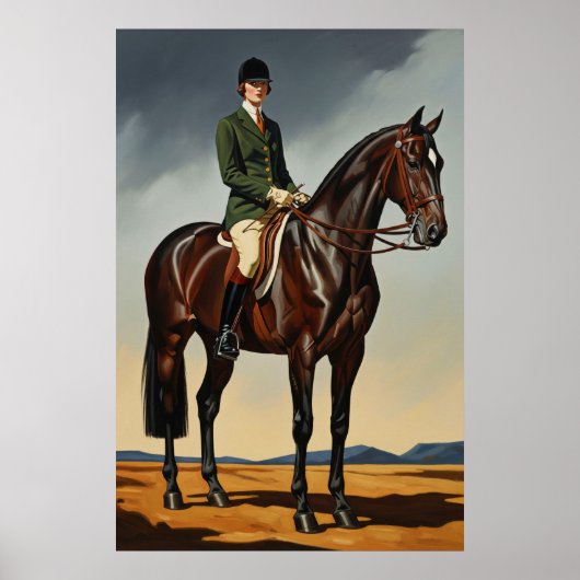 LA CAVALIÈRE (De Paardenvrouw) - Originele Art Dec Poster (Voorkant)
