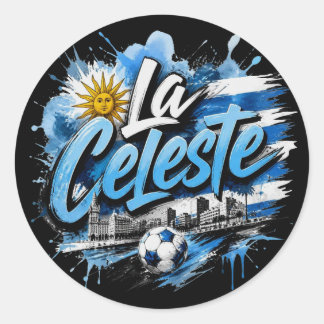 La Celeste - Uruguays elftal bijnaam Ronde Sticker