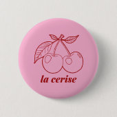 La cerise pin ronde button 5,7 cm (Voorkant)