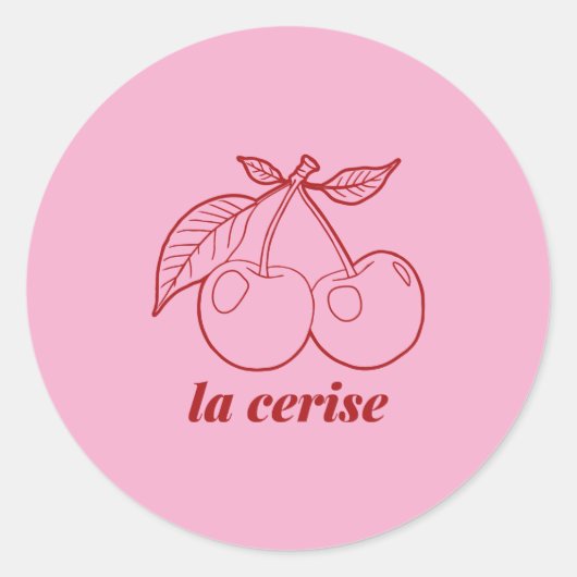 La cerise pin ronde sticker (Voorkant)