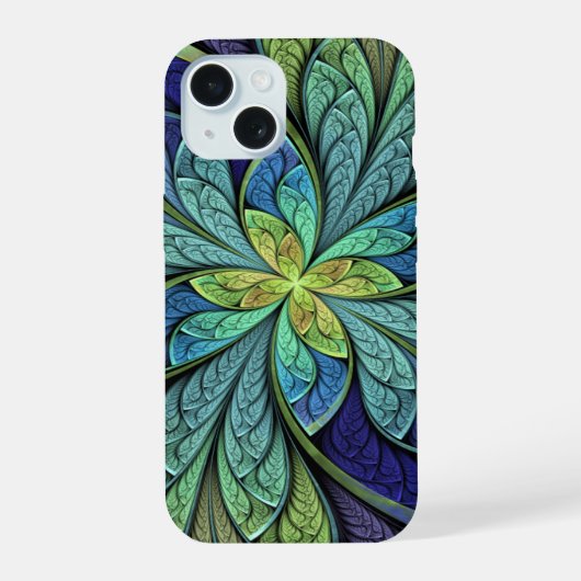La Chanteuse IV Abstract Glas in lood Pattern iPhone 15 Case (Achterkant)