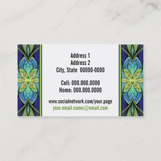 La Chanteuse IV Persoonlijk Visitekaartje (Achterkant)