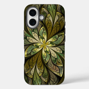 La Chanteuse Vert Green Abstract Glas in lood iPhone 16 Hoesje