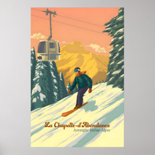 La Chapelle d'Abondance Skigebied Reisposter Poster