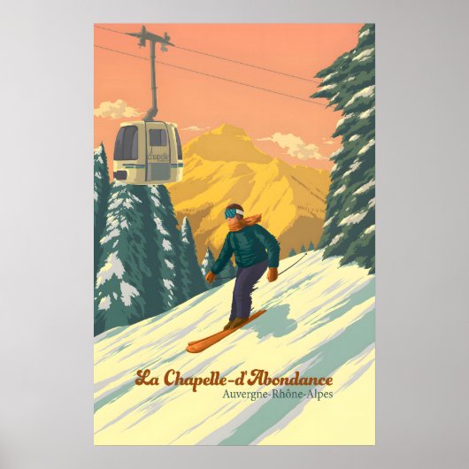 La Chapelle d'Abondance Skigebied Reisposter Poster (Voorkant)