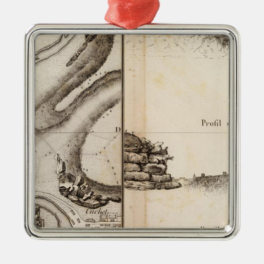 La Charente Atlas Map Metalen Ornament (Voorkant)