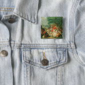 La Chasse, 18e eeuw Vierkante Button 5,1 Cm (In situ)