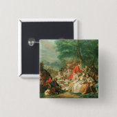 La Chasse, 18e eeuw Vierkante Button 5,1 Cm (Voorkant /achterkant)