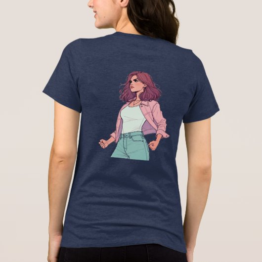 "LA CHICA BRAVA/RED"- FEL LATINA ACHTERKANT Tri-Blend SHIRT (Achterkant)
