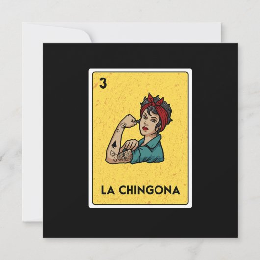 La Chingona Mexican Lottery Bingo Game Card Player Kaart (Voorkant)