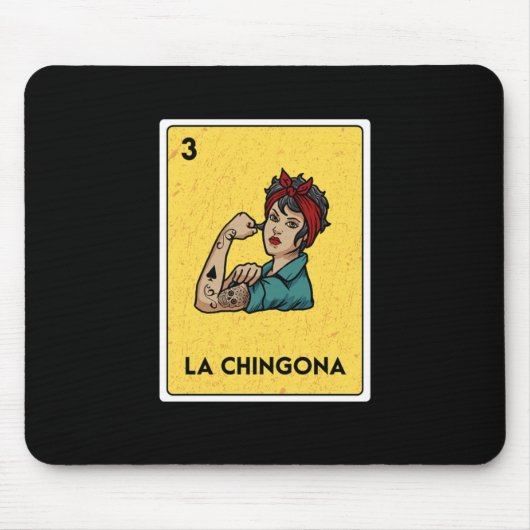 La Chingona Mexican Lottery Bingo Game Card Player Muismat (Voorkant)