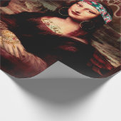 La Chola Mona Lisa Mexicaans Cadeaupapier (Hoek)