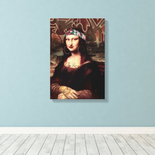 La Chola Mona Lisa Mexicaans Canvas Afdruk (Insitu (Houten vloer))