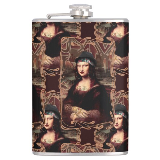 La Chola Mona Lisa Mexicaans Heupfles (Voorkant)