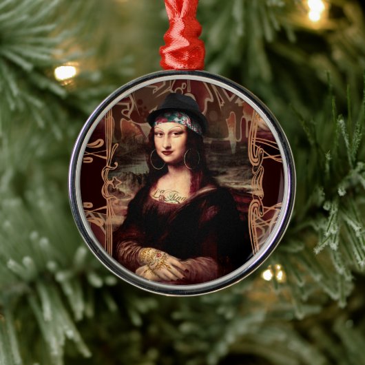 La Chola Mona Lisa Mexicaans Metalen Ornament (Boom)