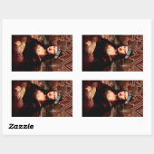 La Chola Mona Lisa Mexicaans Rechthoekige Sticker (Vel)