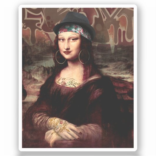 La Chola Mona Lisa Mexicaans Sticker (Voorkant)