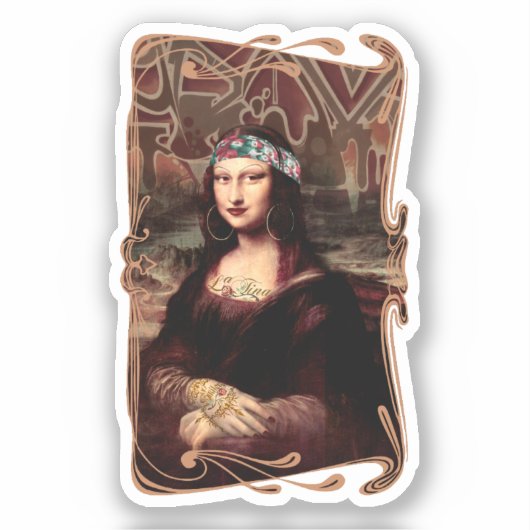 La Chola Mona Lisa Mexicaans Sticker (Voorkant)
