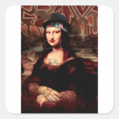 La Chola Mona Lisa Mexicaans Vierkante Sticker (Voorkant)
