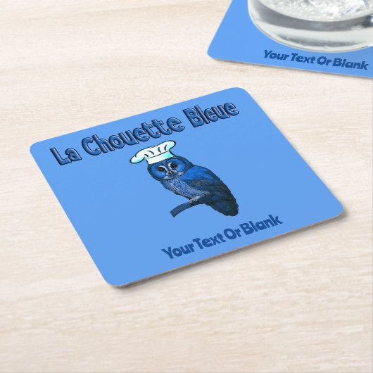 La Chouette Bleue Cafe Kartonnen Onderzetters (Schuin)