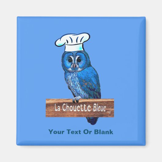 La Chouette Bleue Cafe Magneet (Voorkant)