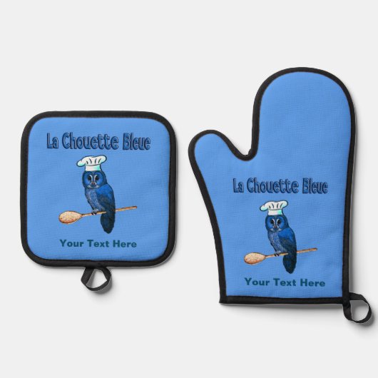 La Chouette Bleue Cafe Ovenwant & Pannenlap Set (Voorkant)