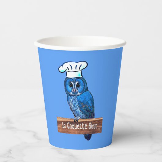 La Chouette Bleue Cafe Papieren Bekers (Voorkant)