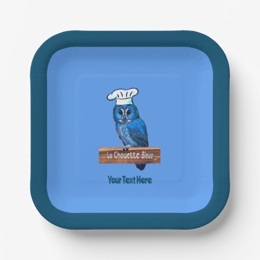 La Chouette Bleue Cafe Papieren Bordje (Voorkant)