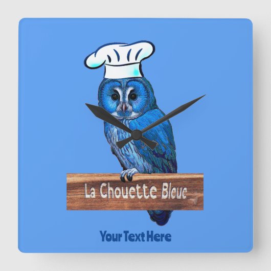 La Chouette Bleue Cafe Vierkante Klok (Voorkant)
