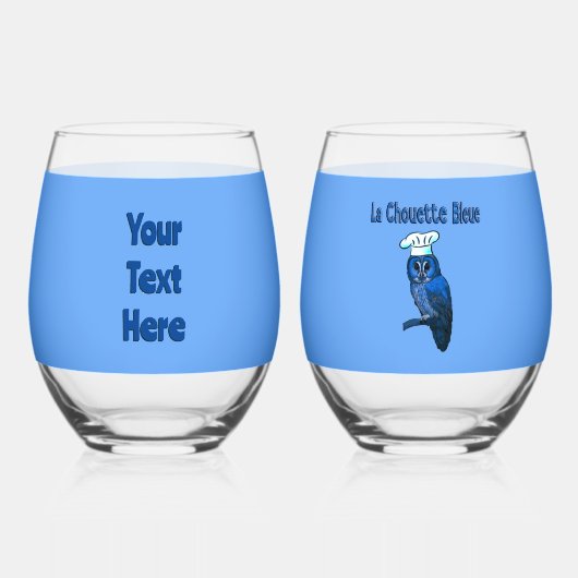 La Chouette Bleue Cafe Wijnglas Zonder Voet (Achterkant)