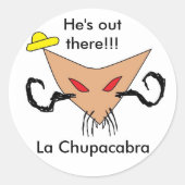 La Chupacabra Ronde Sticker (Voorkant)
