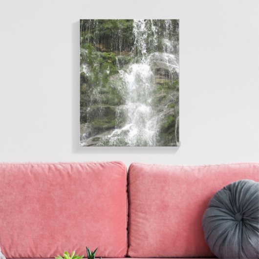 La Chute Waterfall in Forillon National Park Canvas Afdruk (Insitu (Woonkamer))